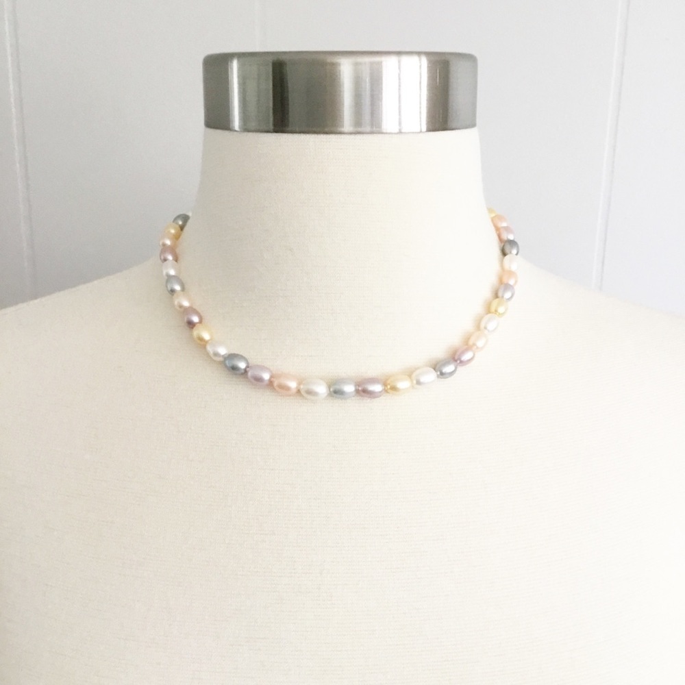 Sterling Silver Pastel Pearl Necklace